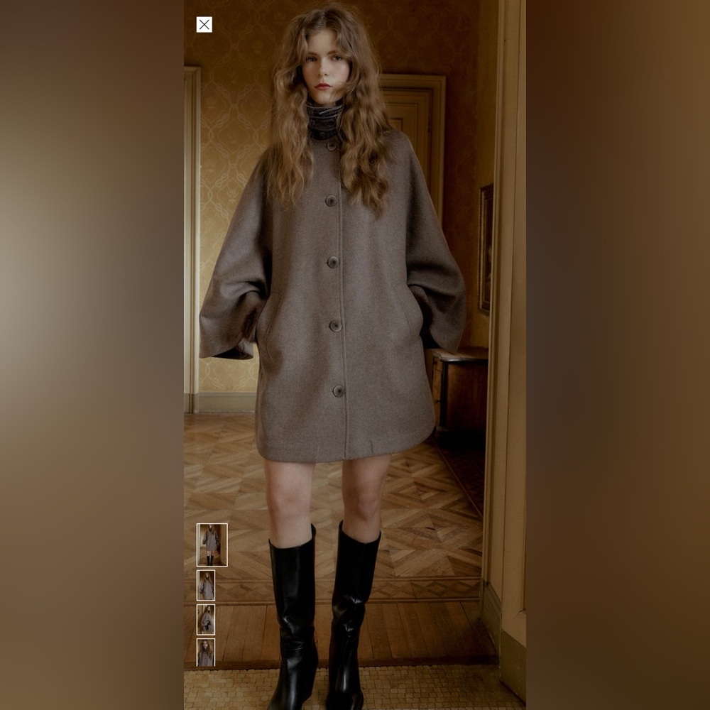 Zara Wool Blend Cape Coat, XS-S (8468/384/742)